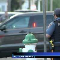 <p>Paulsboro police at the scene of a fatal shooting on Saturday. (Courtesy: 6ABC-TV News)</p>