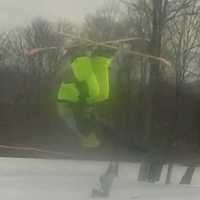 <p>Anthony doing a ski trick</p>