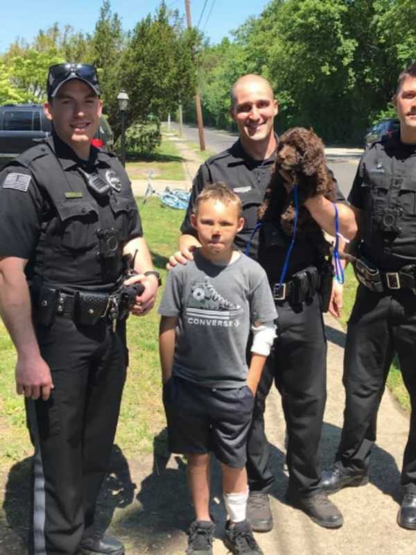 South Jersey Police Officers Visit Young Hit-Run Survivor With K-9 Echo