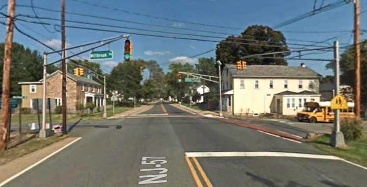 Intersection of Route 57 and Asbury Broadway Road in Franklin Township