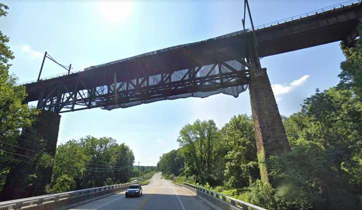 The Route 322 bridge in Downingtown (Chester County) Monday afternoon.