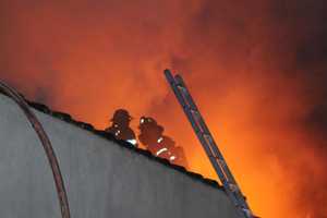 Firefighters Battle Four-Alarm Blaze At Nassau County Pizzeria