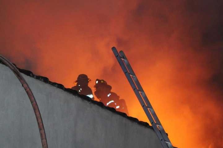 Firefighters Battle Four-Alarm Blaze At Long Island Pizzeria