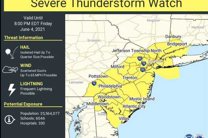 Severe Thunderstorm Watch In Effect For Westchester County