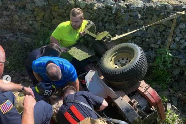 Overturned Lawn Mower Traps Operator, 68, In Montgomery County