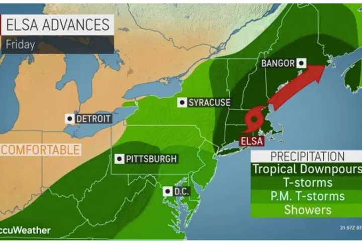 Latest Timeline: Tropical Storm Elsa Brings Drenching Rain, Gusty Winds To Northeast