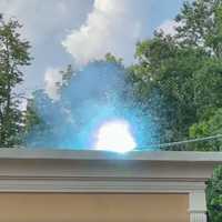 <p>Several Sussex County fire departments worked together to douse a group of exploding wires that nearly extended to a car wash on Route 206 Thursday.</p>