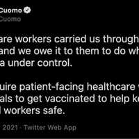 <p>Andrew Cuomo on Twitter</p>