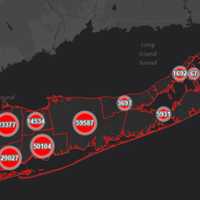 <p>The Suffolk County COVID-19 map on Tuesday, Aug. 3.</p>