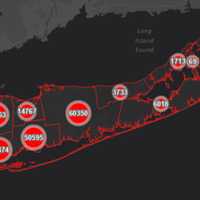 <p>The Suffolk County COVID-19 map on Thursday, Aug. 12.</p>