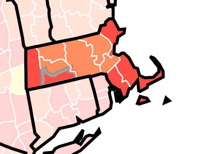 A county in Massachusetts now has the been elevated to &quot;substantial risk&quot; to spread COVID-19, according to the CDC