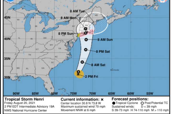 Brand-New Forecast Has Henri Tracking Farther West, Enhancing Potential Risk For Region