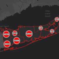 <p>The Suffolk County COVID-19 map on Monday, Aug. 23.</p>