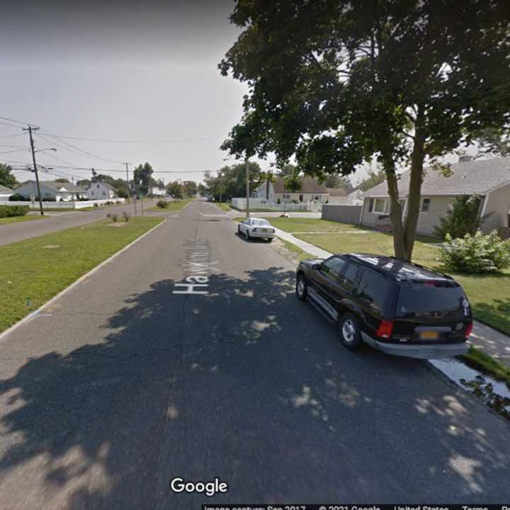 The area where the crash happened in Copiague