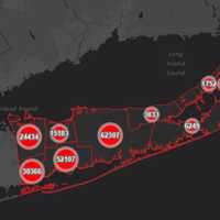 <p>The Suffolk County COVID-19 map on Thursday, Aug. 26.</p>