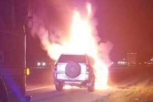 PHOTOS: SUV Goes Up In Flames On Route 78 In Warren County
