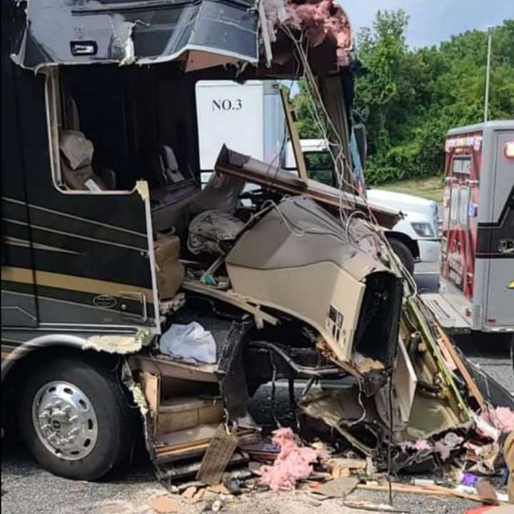 Both drivers suffered minor injuries after an RV collided with a tractor-trailer on Route 78 east, authorities said.