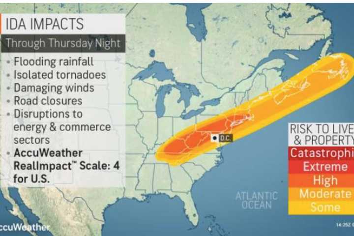 Ida Rips Through Region, Causing Power Outages, Flooding, Road, School Closures