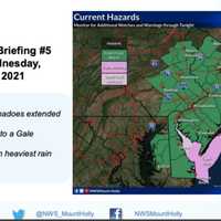 <p>Enhanced Risk for tornadoes extended, slightly farther north; Gale Watch upgraded to a Gale Warning; Small northwest shift in heaviest rain
amounts</p>