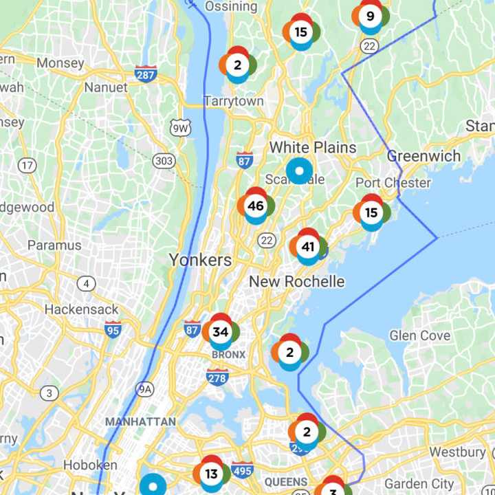 The Con Edison Outage Map on Friday, Sept. 3.