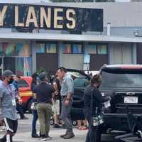 <p>Filming at Parkway Lanes</p>