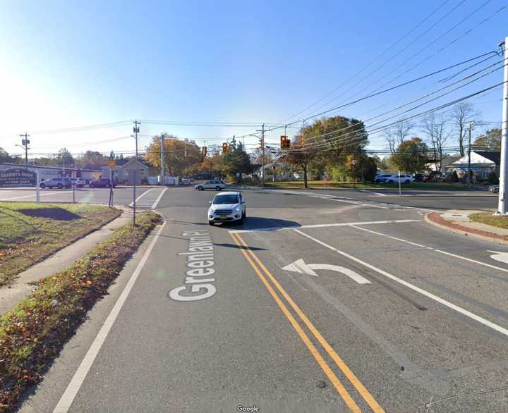 The intersection of Horseblock Road and Granny Road in Farmingville