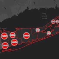 <p>The Suffolk County COVID-19 map on Monday, Oct. 4.</p>