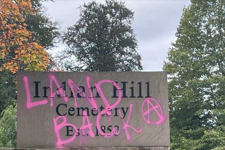 Police Investigating After Cemetery Sign In Connecticut Vandalized With Anti-Columbus Message