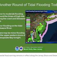 <p>A coastal flood warning has.been issued for the Jersey Shore and South Jersey near the Delaware Bay.</p>