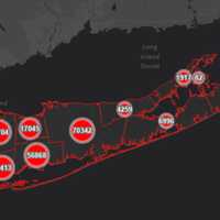 <p>The Suffolk County COVID-19 map on Wednesday, Oct. 13.</p>