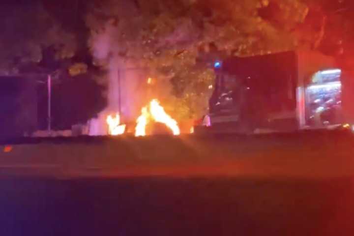 Fiery Rollover Crash Kills 1 In Irvington, Reports Say