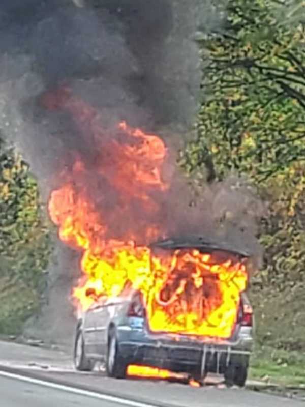 Car Goes Up In Flames On Route 78 In Hunterdon County