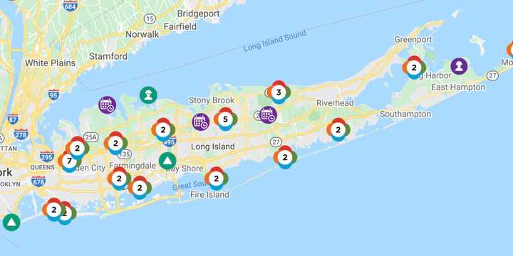 The PSEG Long Island outage map at 8:45 a.m. on Tuesday, Oct. 26.