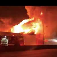 <p>A four alarm blaze gutted U.S. Auto Auction in Pennsauken late Tuesday.</p>