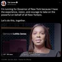 <p>New York Attorney Letitia James announced her gubernatorial run on Twitter</p>