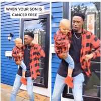 <p>New Jersey&#x27;s Kennith Allen Thomas hypes up son, Kristian, who is cancer free.</p>