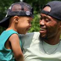 <p>Kennith Thomas and son, Kristian, who is now cancer free.</p>