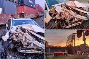 Car Struck By Train In Hunterdon County: State Police [PHOTOS]