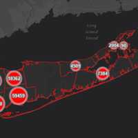 <p>The Suffolk County COVID-19 map on Thursday, Nov. 18.</p>