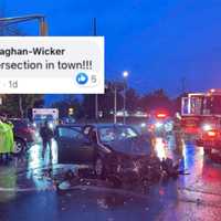 <p>Scene of an accident at Corkery Lane and Black Horse Pike in Williamstown, which some residents are calling the &quot;worst in town.&quot;</p>