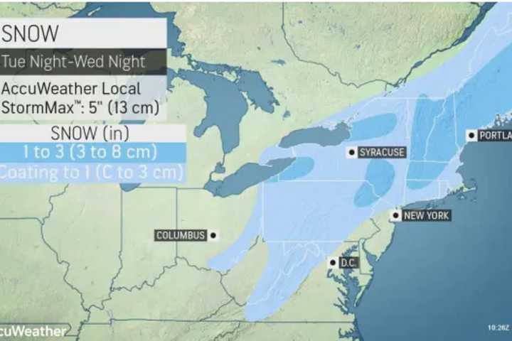 First Snowfall Expected Across Region Wednesday