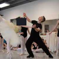 <p>Eugene Petrov works with students at his now-defunct Midland Park ballet studio.</p>