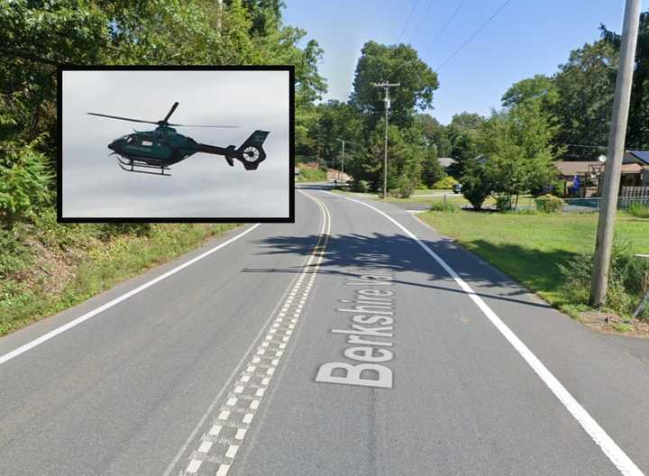 Atlantic Air One assisted at the scene of a crash involving a commercial paving machine on Berkshire Valley Road in Jefferson Township.