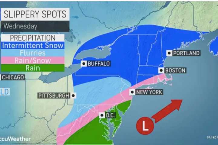 Here's When Scattered Snowfall Could Cause Slick Roadways In Region