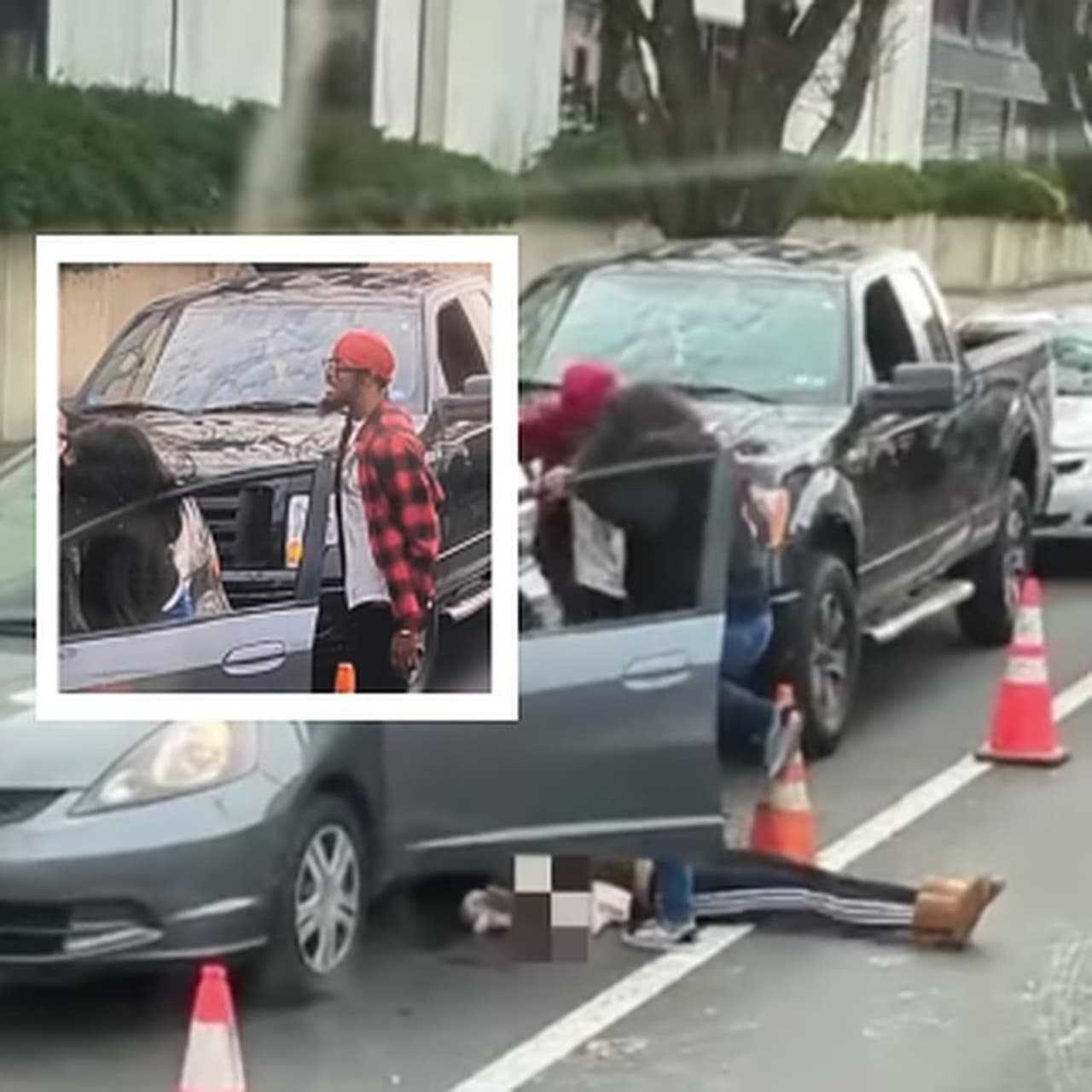 Couple Seen Stomping Helpless Driver On Pavement Sought By Police In