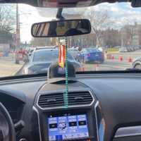 <p>Drive-thru test site in Newark, Dec. 22.</p>