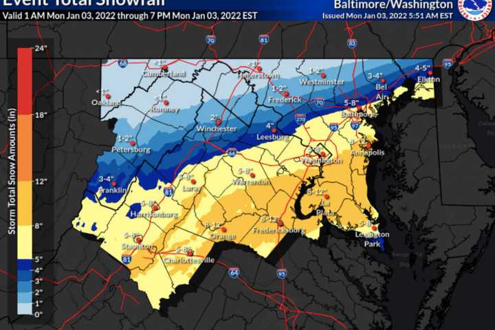 Nearly 12 Inches Of Snow Could Fall Across Parts Of Maryland