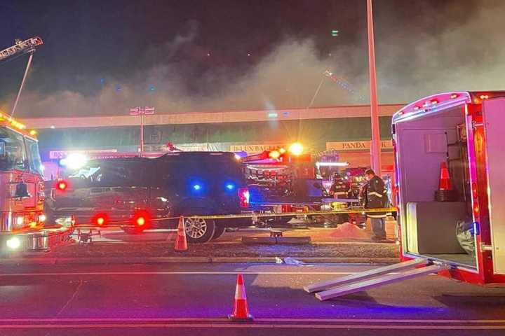 Firefighter Hurt Battling Massive Strip Mall Blaze In Parsippany: Developing