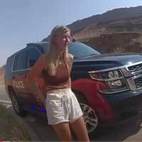 <p>Gabby Petito during a traffic stop by Moab Police in Utah.</p>