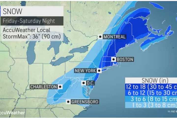 First Snowfall Projections Released For Major Nor'easter Taking Aim On Region